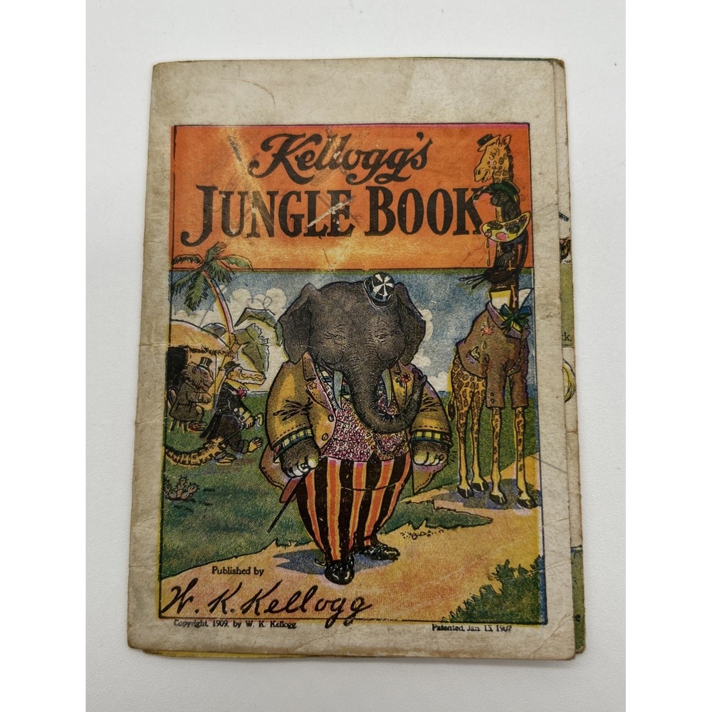 1907 Kellogg's Jungle Book flip book Promo booklet By W. K. Kellogg Antique